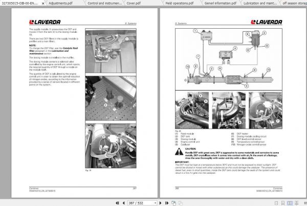 Laverda EU Harvesting M300 M310 Combines Operators Manual 3
