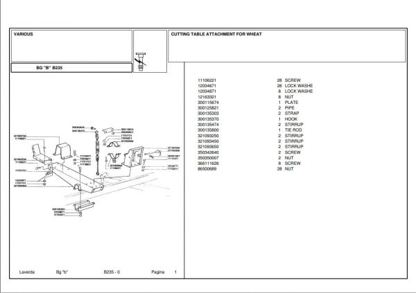 Laverda Header B235 Parts Catalog 1