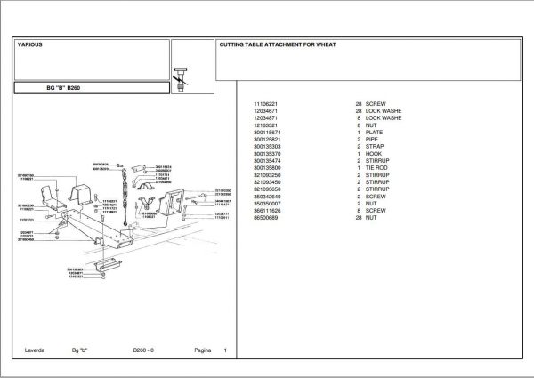Laverda Header B260 Parts Catalog 1