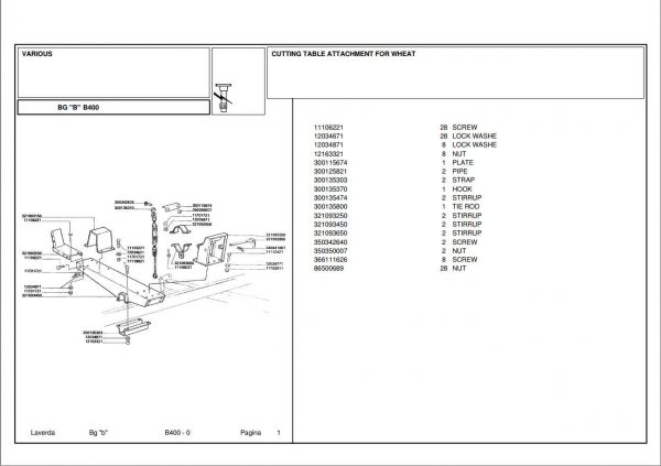 Laverda Header B400 Parts Catalog 1