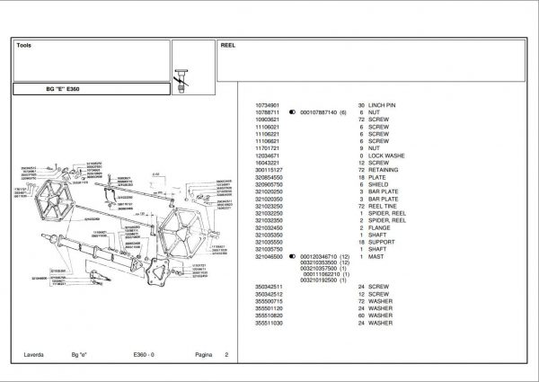 Laverda Header E360 Parts Catalog 1