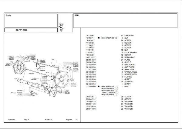 Laverda Header E390 Parts Catalog 1