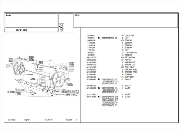 Laverda Header E540 Parts Catalog 1
