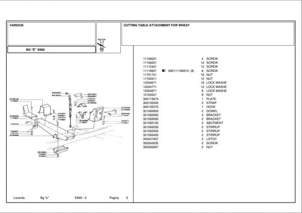 Laverda Header E660 Parts Catalog 1