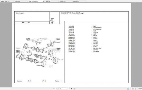 Laverda Header L470 Parts Catalog 1