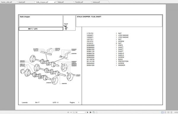 Laverda Header L675 Parts Catalog 1