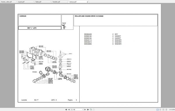Laverda Header L870 Parts Catalog 1