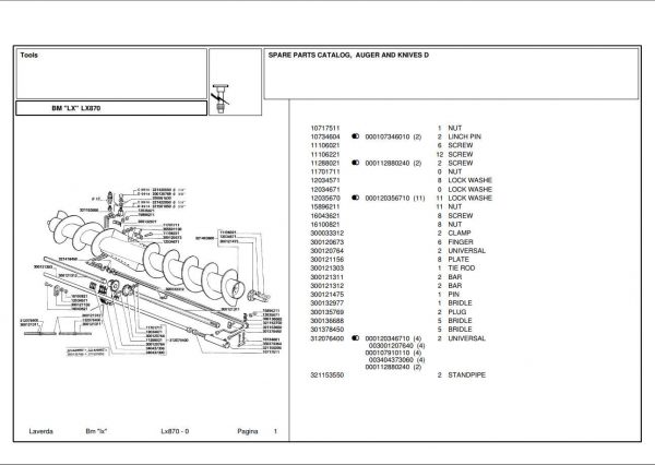 Laverda Header LX870 Parts Catalog 1yAdPS