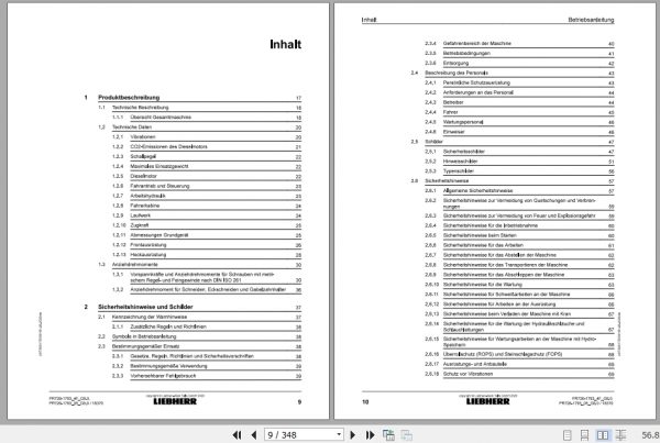 Liebherr Bull Dozer PR726 18370 Operating Manual 2