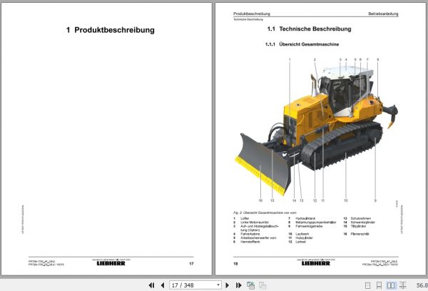 Liebherr Bull Dozer PR726 18370 Operating Manual 3