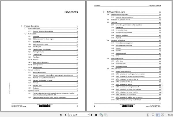 Liebherr Crawler Dozer PR736 US 16834 Operating Manual 2