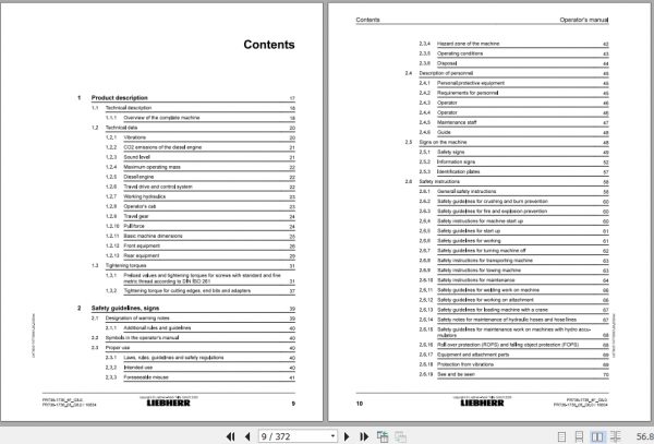 Liebherr Crawler Dozer PR736 16834 Operating Manual 2