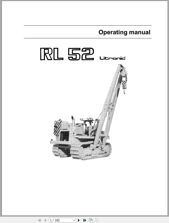 Liebherr Crawler Dozer Series 2 RL52 LI 7395600 Operating Maintenance Manual 1