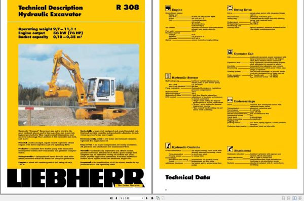 Liebherr Crawler Excavator R308 Operators Manual 3