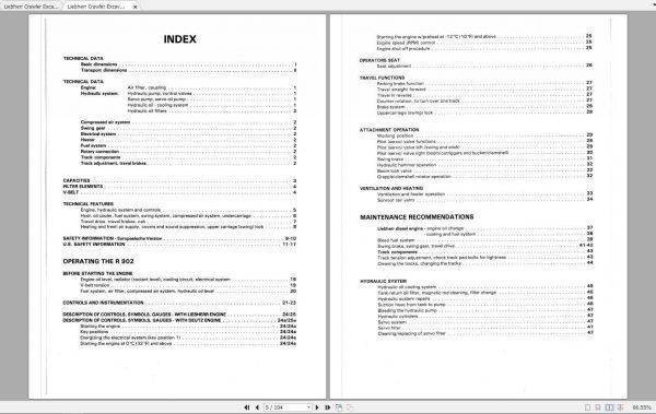 Liebherr Crawler Excavator R902 Operators Manual 2