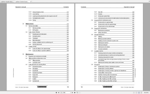 Liebherr Crawler Excavator R918 Operators Manuals 2