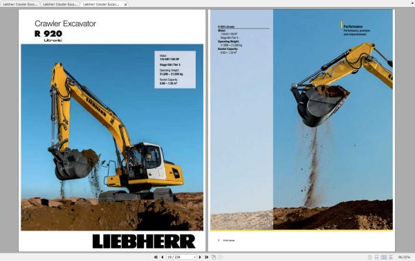 Liebherr Crawler Excavator R920 Operators Manuals 1