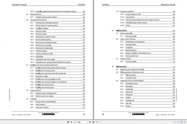 Liebherr Crawler Excavator R922 Operators Manual 3