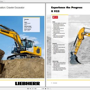 Liebherr Crawler Excavator R922 Operators Manuals 1