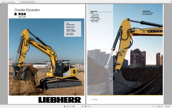 Liebherr Crawler Excavator R924 Operators Manuals 1