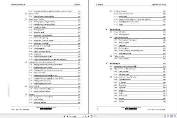 Liebherr Crawler Excavator R924 Operators Manuals 3