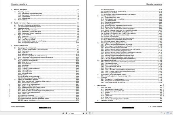 Liebherr Crawler Excavator R934C Litronic Operators Manual 2