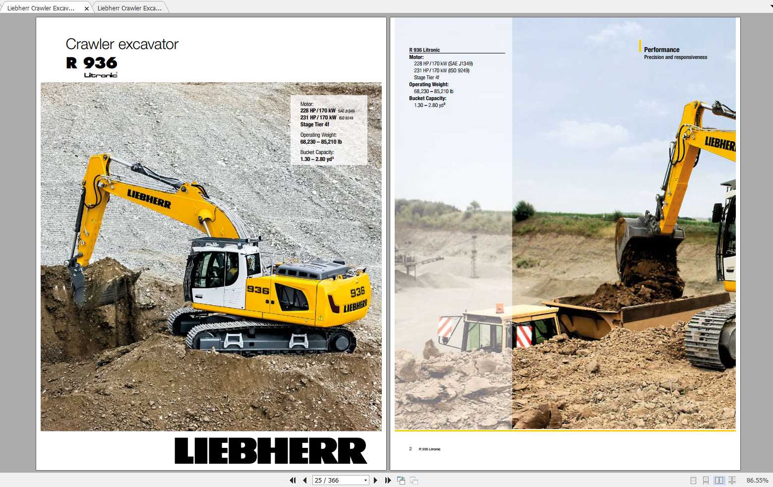 Liebherr Crawler Excavator R936 Operators Manuals 1