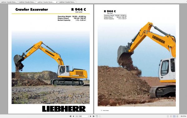 Liebherr Crawler Excavator R944C Operators Manuals 1