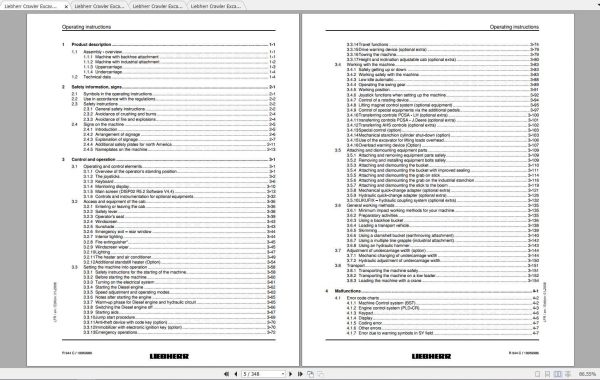 Liebherr Crawler Excavator R944C Operators Manuals 2