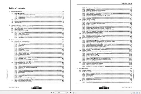 Liebherr Crawler Excavator R944C SME Operators Manual 2