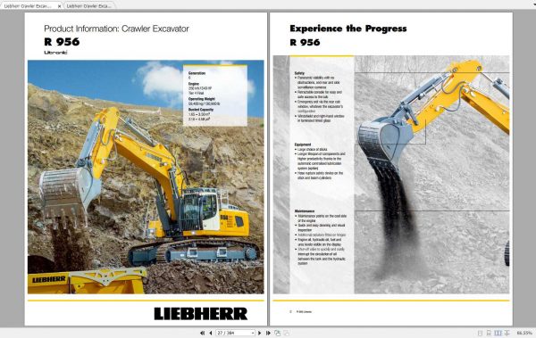 Liebherr Crawler Excavator R956 Operators Manuals 1