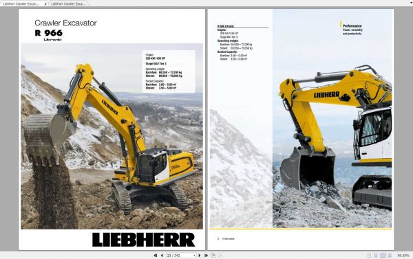 Liebherr Crawler Excavator R966 Operators Manuals 1