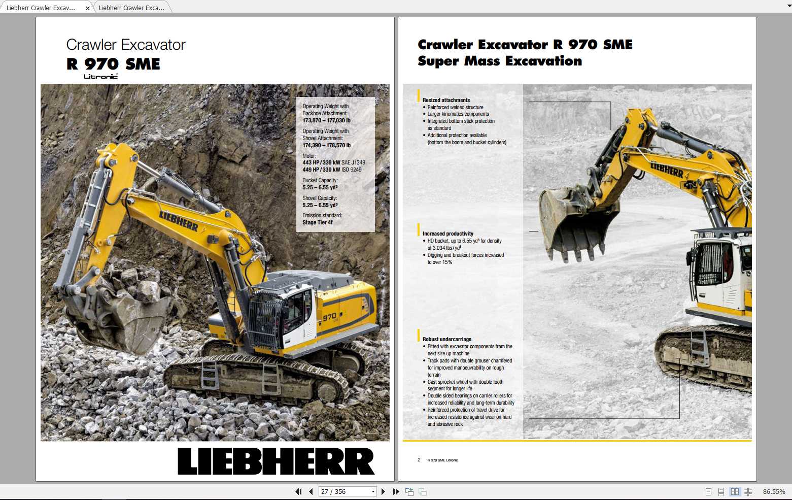Liebherr Crawler Excavator R970 SME Operators Manuals 1