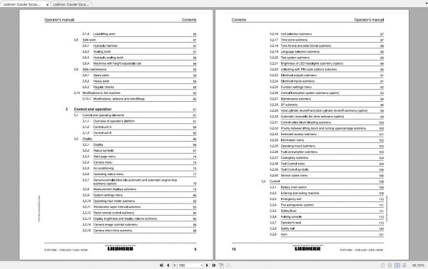 Liebherr Crawler Excavator R970 SME Operators Manuals 2