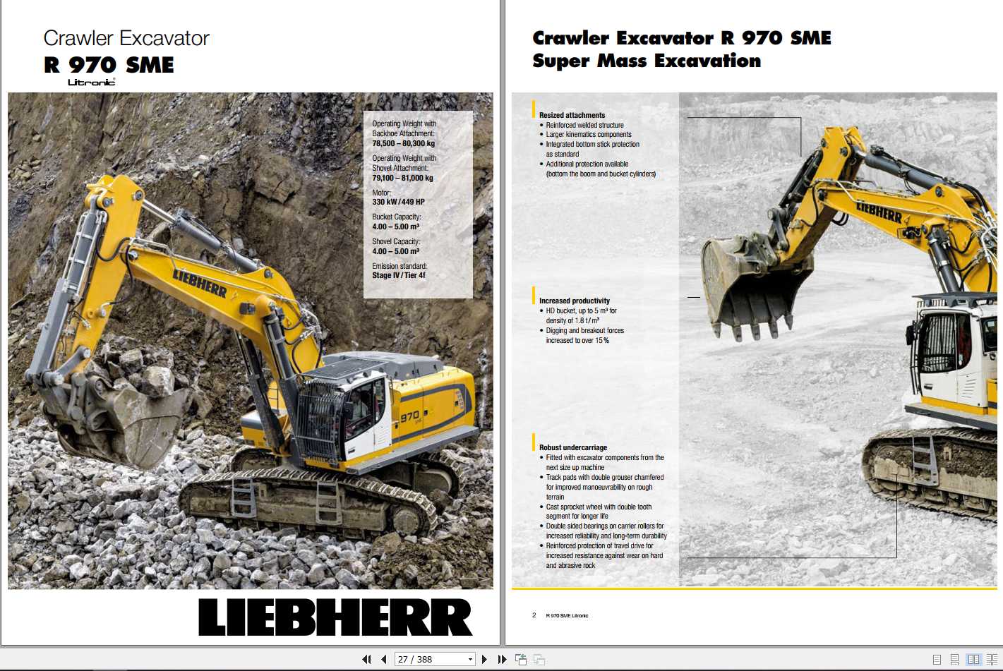 Liebherr Crawler Excavator R970 SME SN 42344 Operators Manual 1