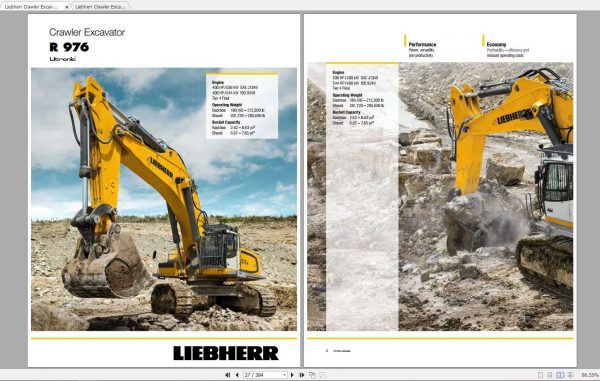 Liebherr Crawler Excavator R976 Operators Manuals 1