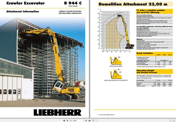 Liebherr Hydraulic Excavator R944C Demolition SN 27700 Operators Manual 2
