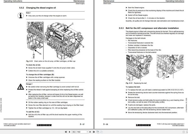 Liebherr Hydraulic Excavator R954C Demolition SN 23166 Operators Manual 3