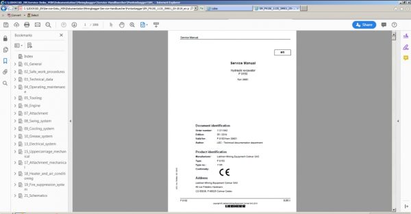 Liebherr LidosEN Mining Truck Excavator 092020 Parts and Service Document Offline DVD 12
