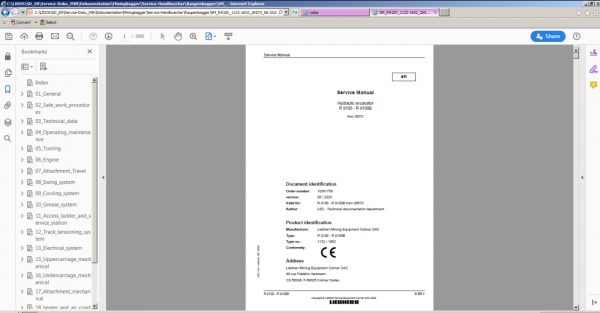 Liebherr LidosEN Mining Truck Excavator 092020 Parts and Service Document Offline DVD 13