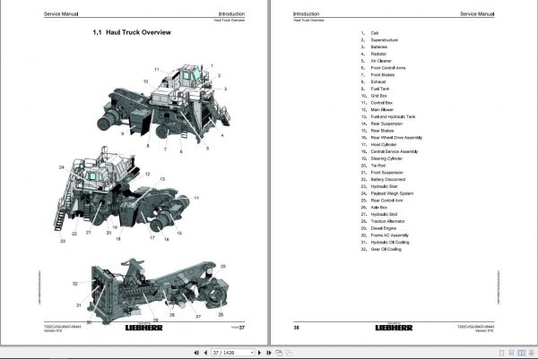 Liebherr Mining Truck T282C 532 06437 06443 Service Manual 1