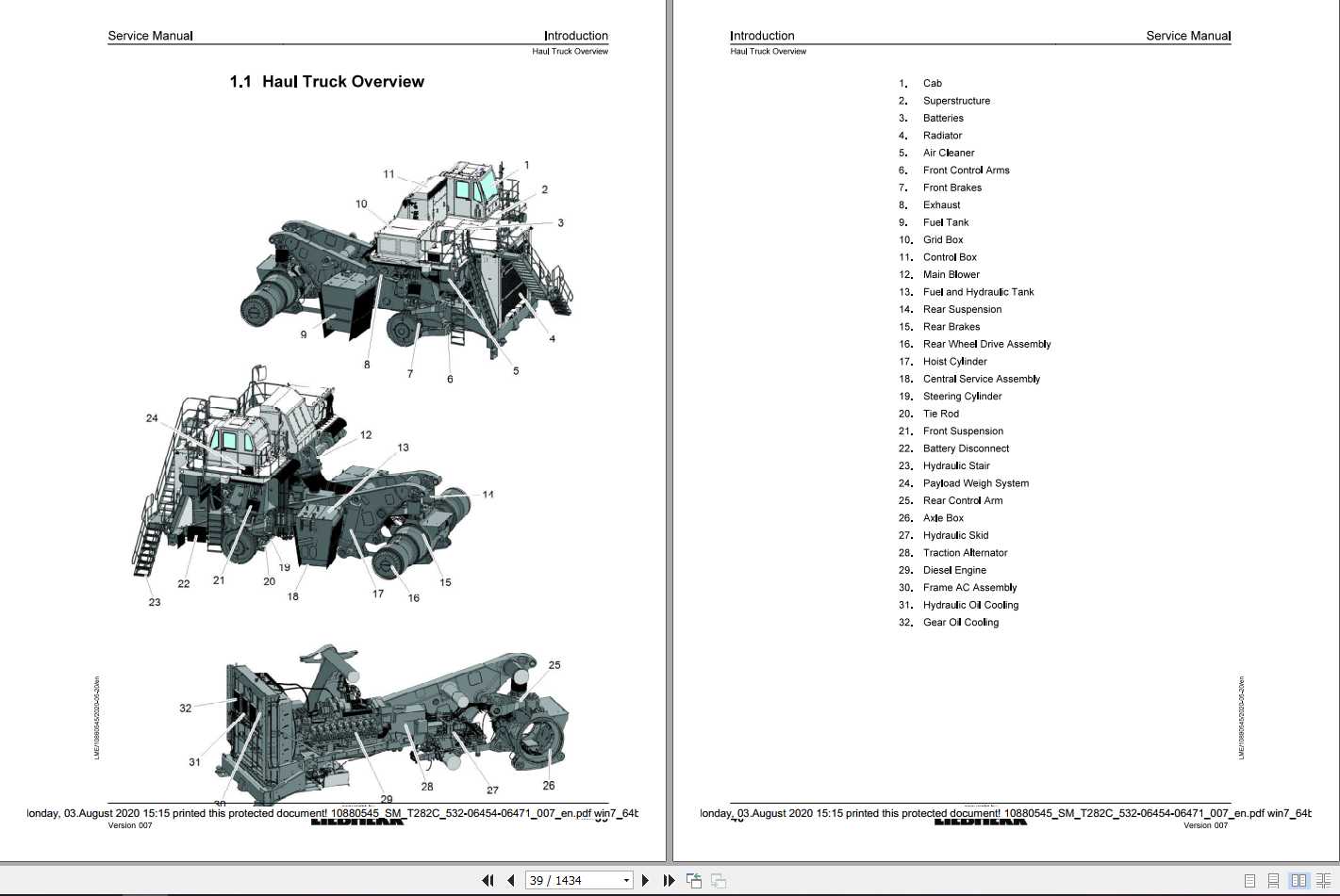 Liebherr Mining Truck T282C 532 06454 06471 Service Manual 1
