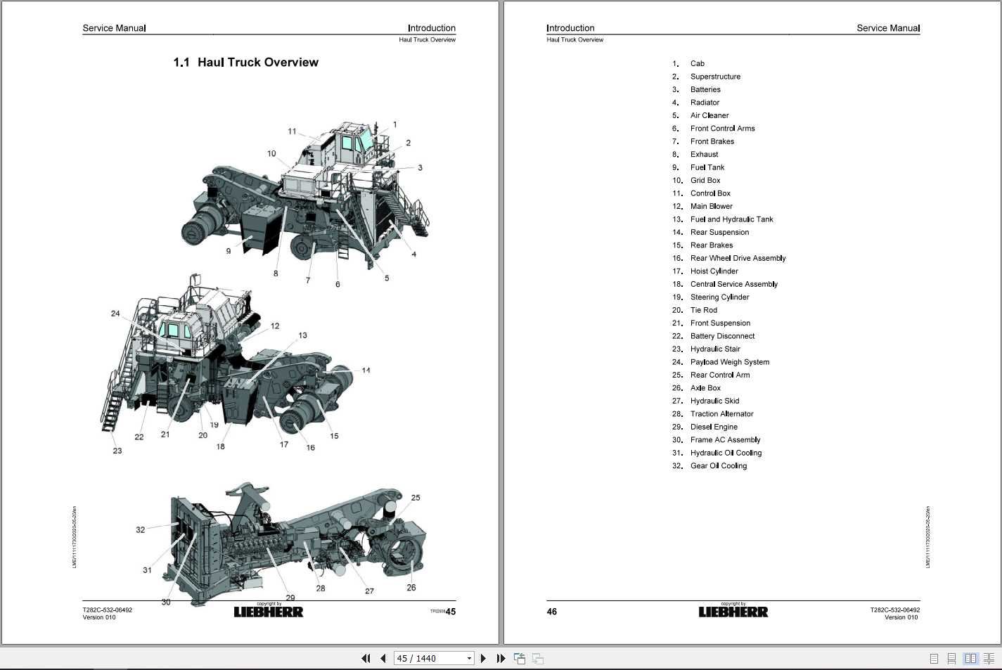 Liebherr Mining Truck T282C 532 06492 Service Manual 1