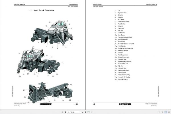 Liebherr Mining Truck T282C 532 06563 06566 Service Manual 1