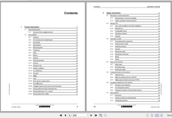 Liebherr Wheel Loader L509 1582 53995 Operating Manual 2