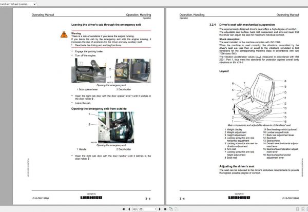 Liebherr Wheel Loader L510 782 SN 12800 Operators Manual 2