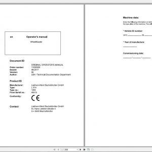 Liebherr Wheel Loader L514 1265 SN 40515 Operators Manual 1