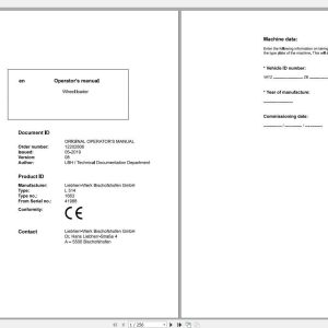 Liebherr Wheel Loader L514 1663 SN 41988 Operators Manual 1