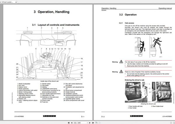 Liebherr Wheel Loader L514 467 Stereo SN 8500 Operating Manual 2