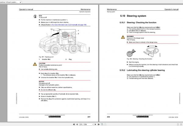 Liebherr Wheel Loader L518 1664 SN 39726 Operators Manual 3